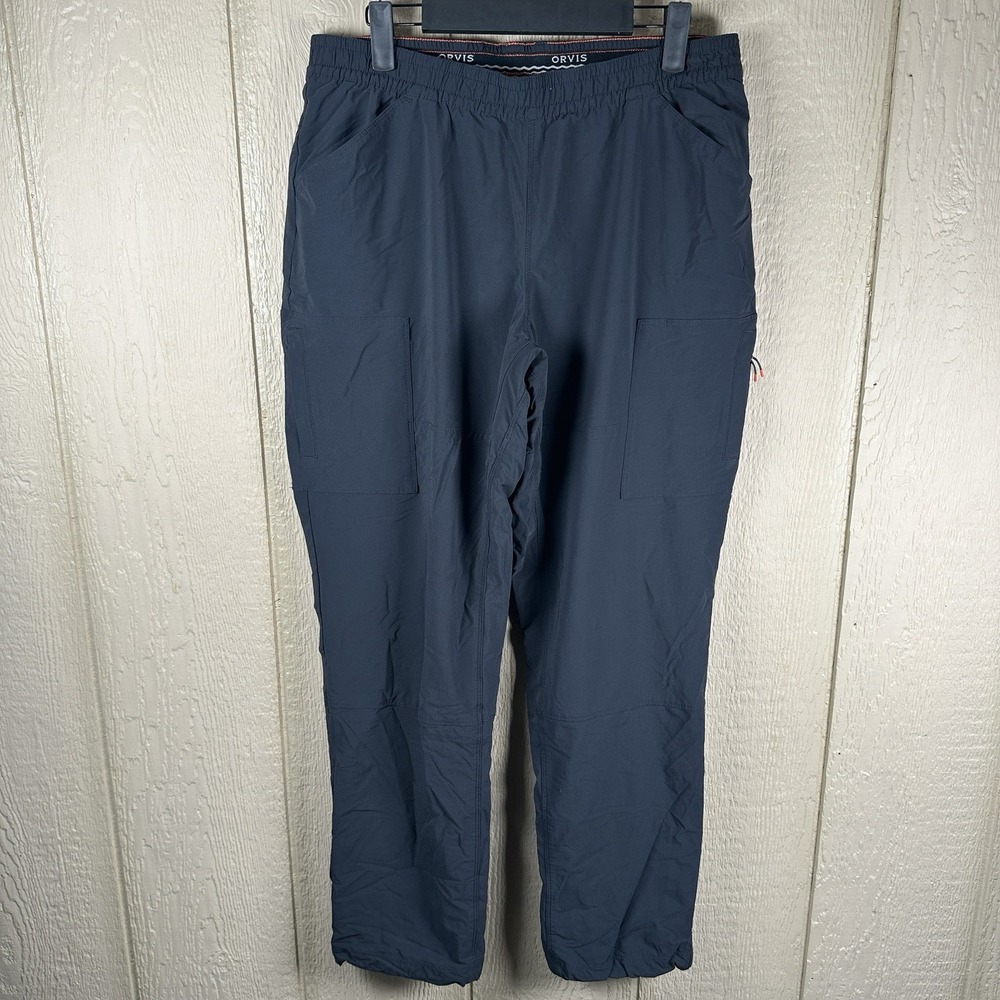 Orvis Pants Black Recycled Nylon Spandex Size 12 Technical Hiking Stretch Lined